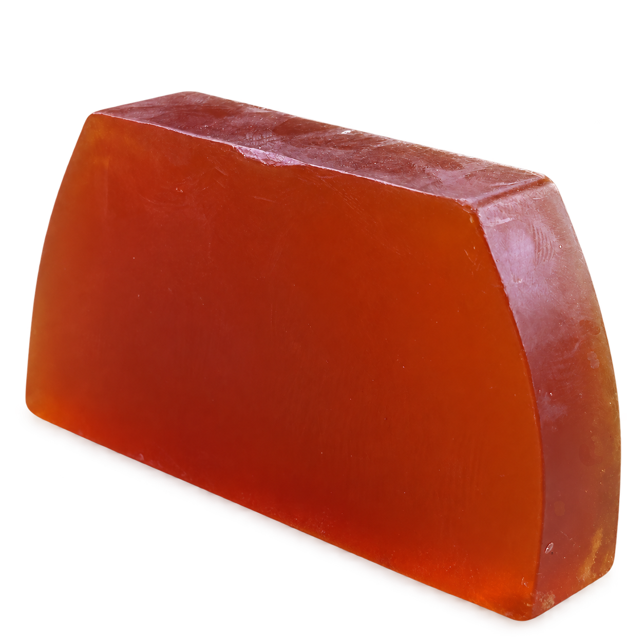 Translucent amber Lu.Flo organic-style honey scented soap
