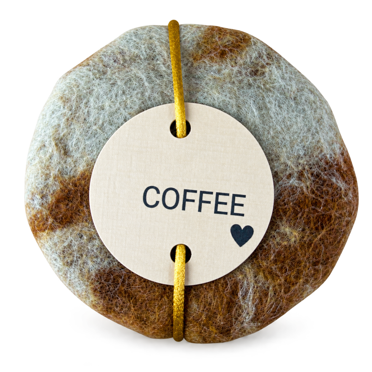 Coffee felted wool soap