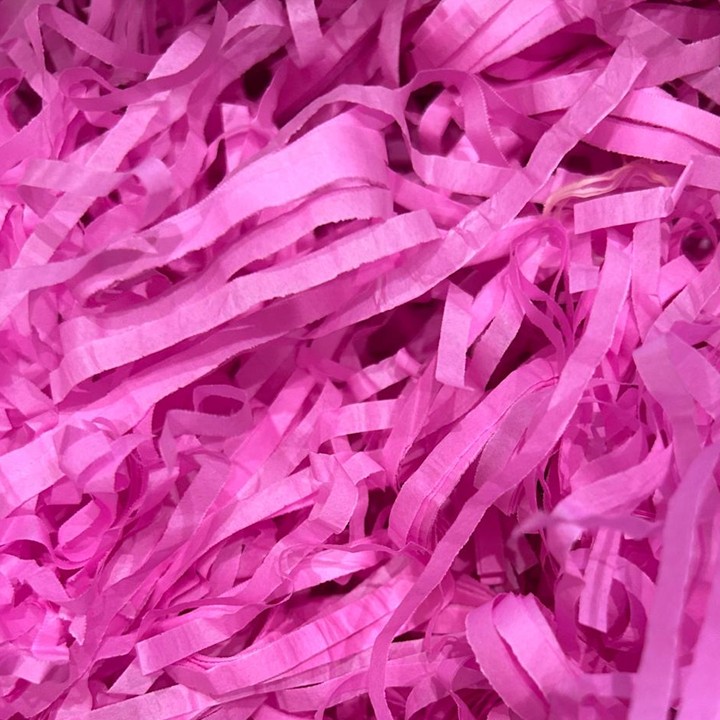 Pink shredded paper filler