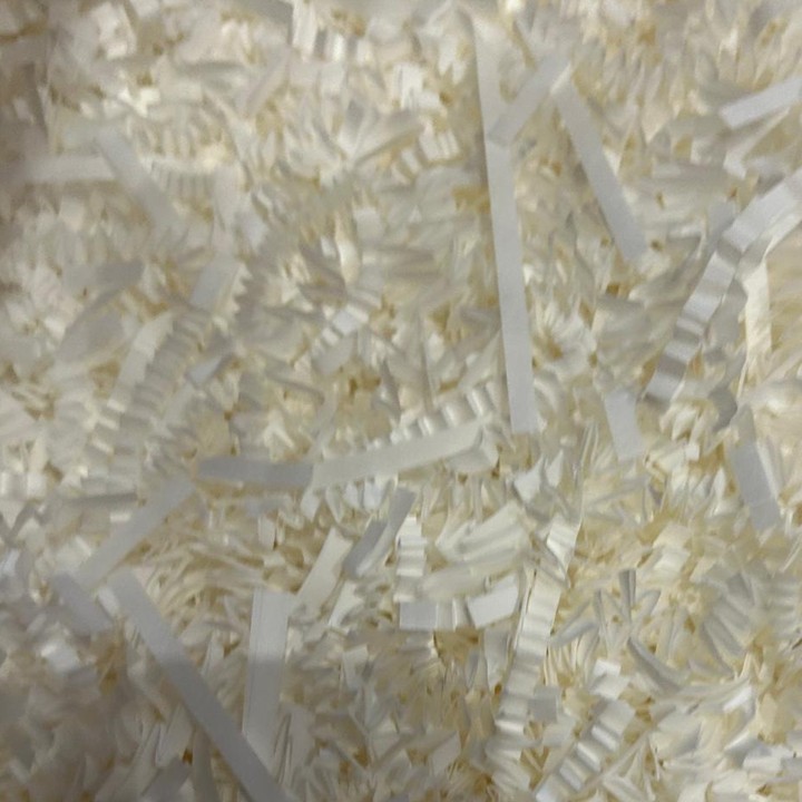 White shredded paper filler